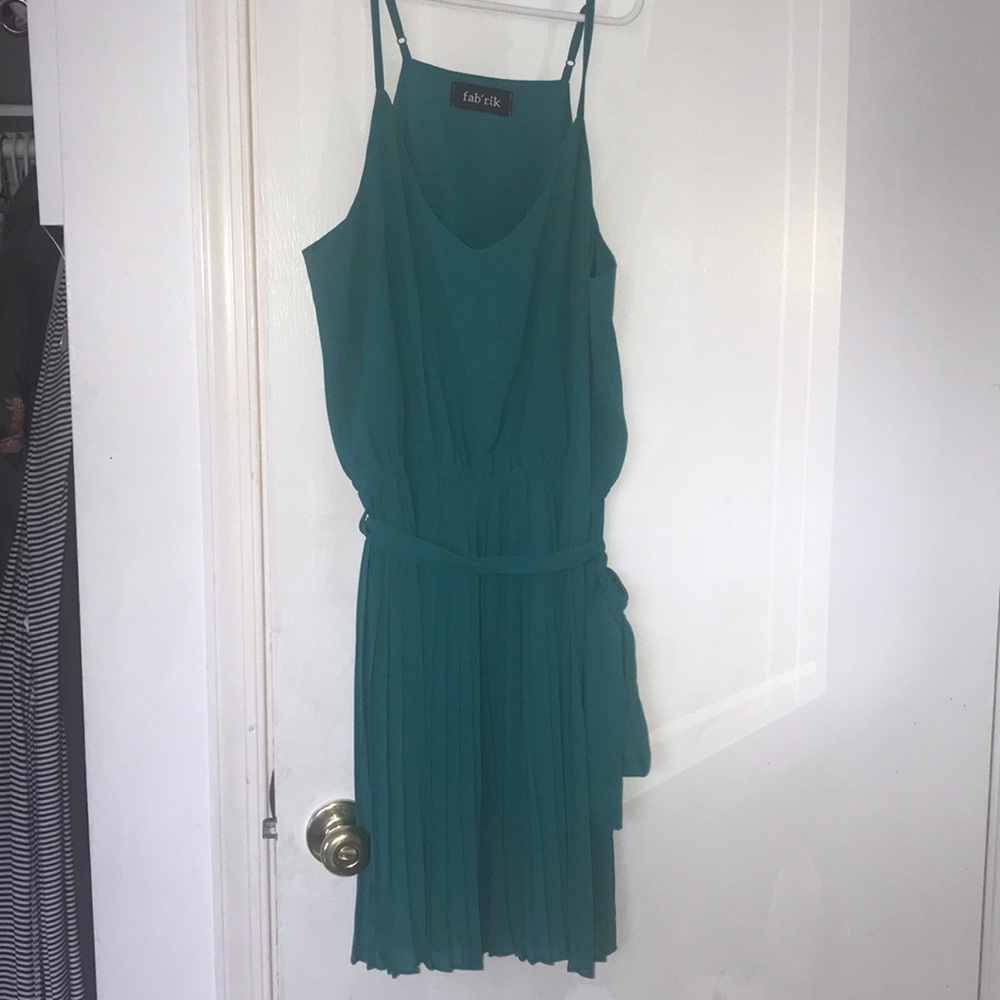 Teal chiffon dress
